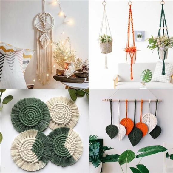 Macrame Kits for Adults Beginners, DIY Macrame Plant Hanger Kit Macrame Supplies - Picture 6 of 14